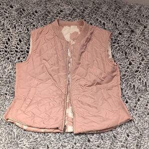 Women's Pink Quilted reversible Vest